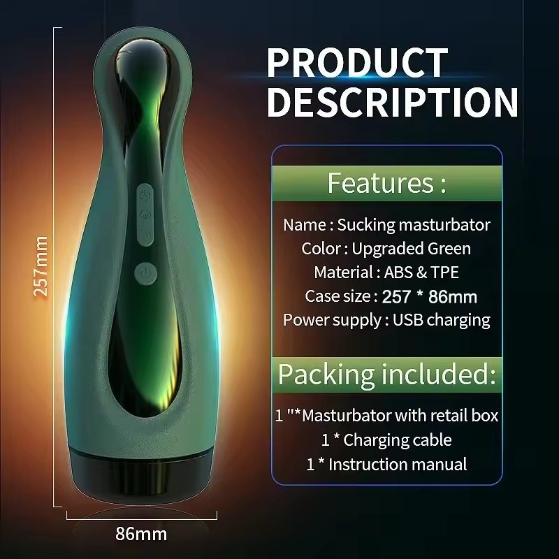 Automatic Stroker Blowjob Penis Trainer Masturbator with 3 Suctions and 6 Vibrations