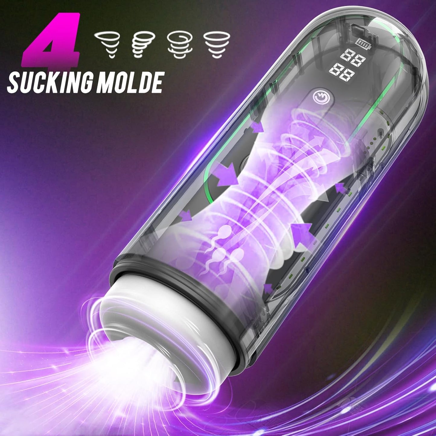 Automatic Masturbator Blowjob Machine with Sucking & High-Speed Thrusting & Vibrating & Heating