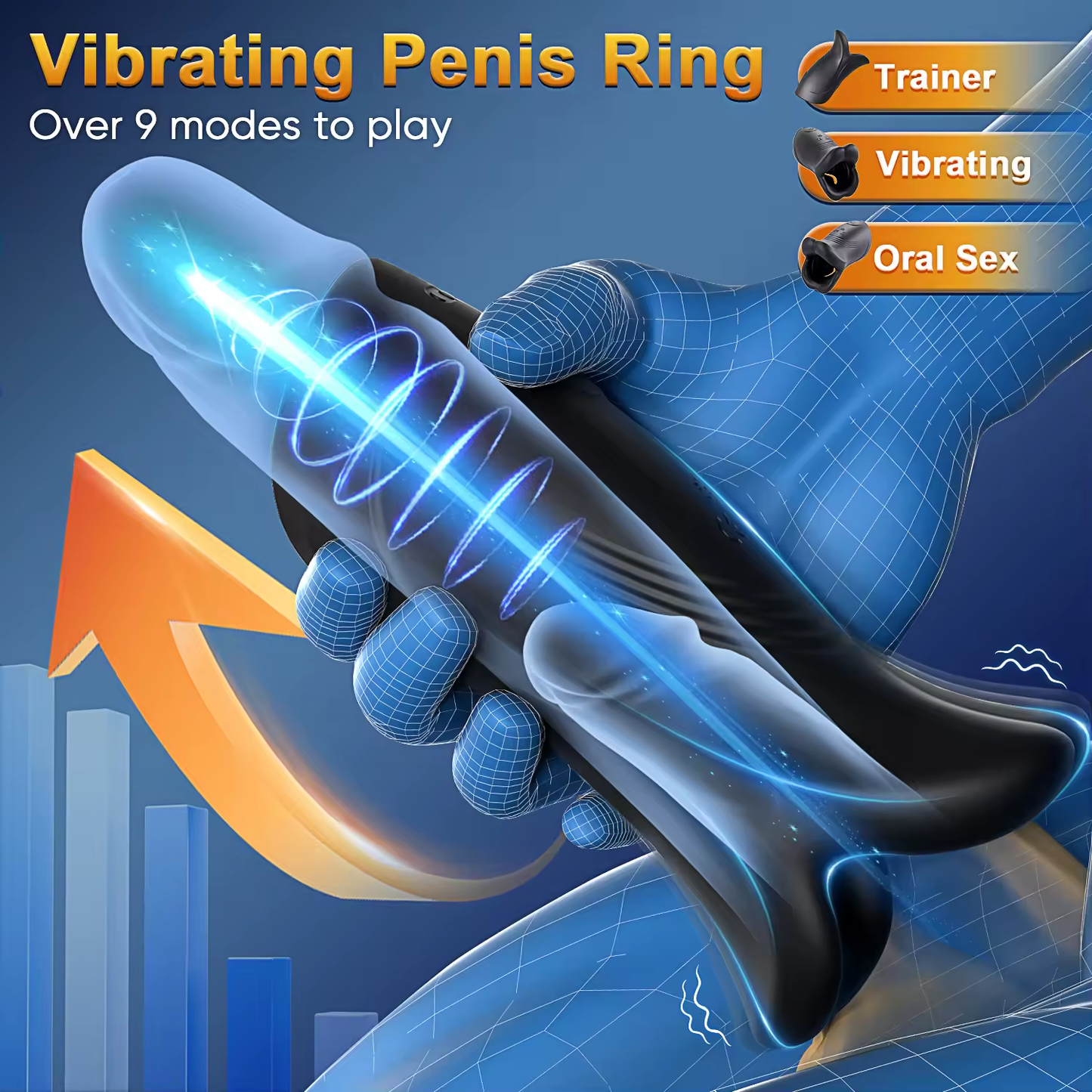 Oral Penis Trainer Vibrator Stroke Stimulator Masturbator Device with 9 Modes
