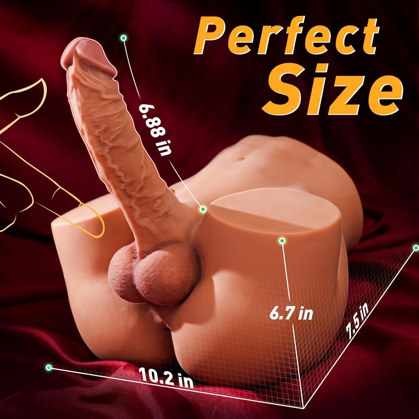 10.8LB Male Realistic Sex Doll with Flexible Dildo