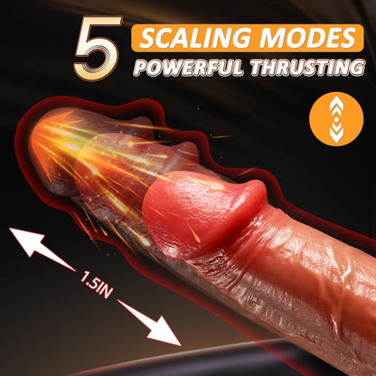 9.25 inch Realistic G Spot Dildo with 5 Thrusting 5 Vibrations Modes