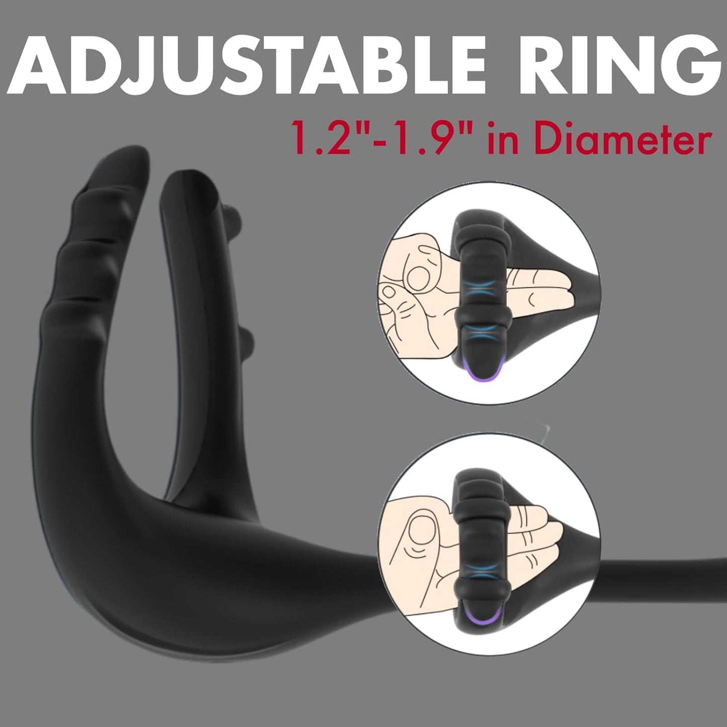 3 in 1 Vibrating Cock Ring Prostate Massagers with 10 Vibration Modes