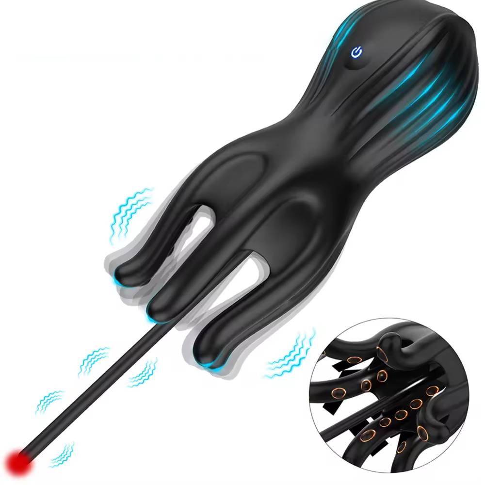 Glans Trainer Penis Massager Urethral Plug Stimulator with 10 Vibration Modes