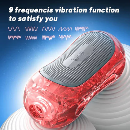 Automatic Penis Trainer Vibrator Pocket Pussy with 9 Thrusting & 9 Rotating Modes