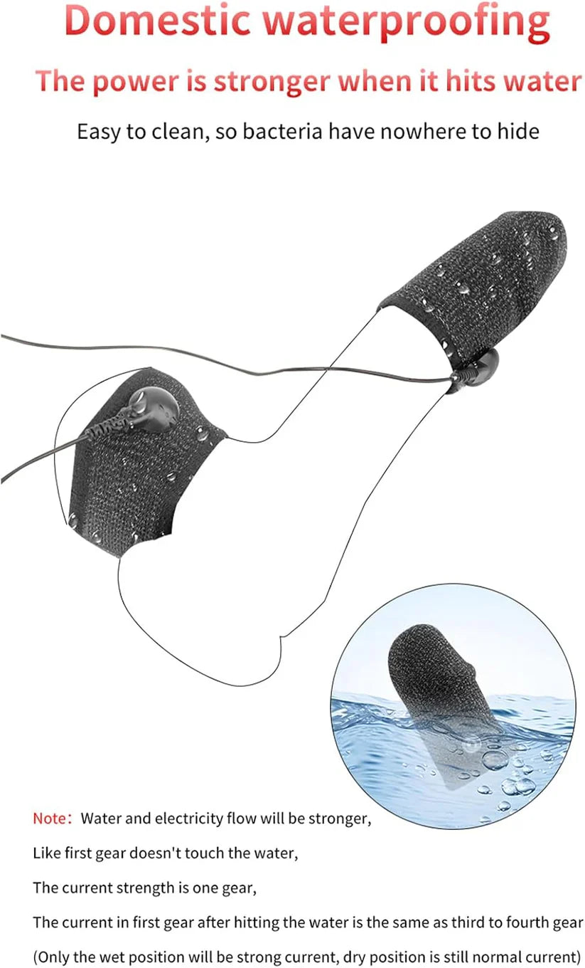 E-stim Penis Rings Glans Trainer Stimulator with 8 Shock Modes & 19 Shock Intensities