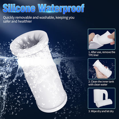 2 in 1 Automatic Masturbator Penis Trainer with 10 Telescopic Rotation Vibration Modes