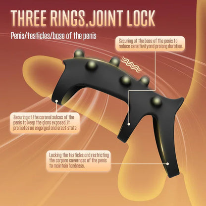 APP Control Penis Trianer Enlarger Cock Ring Masturbator with 10 Vibration Modes