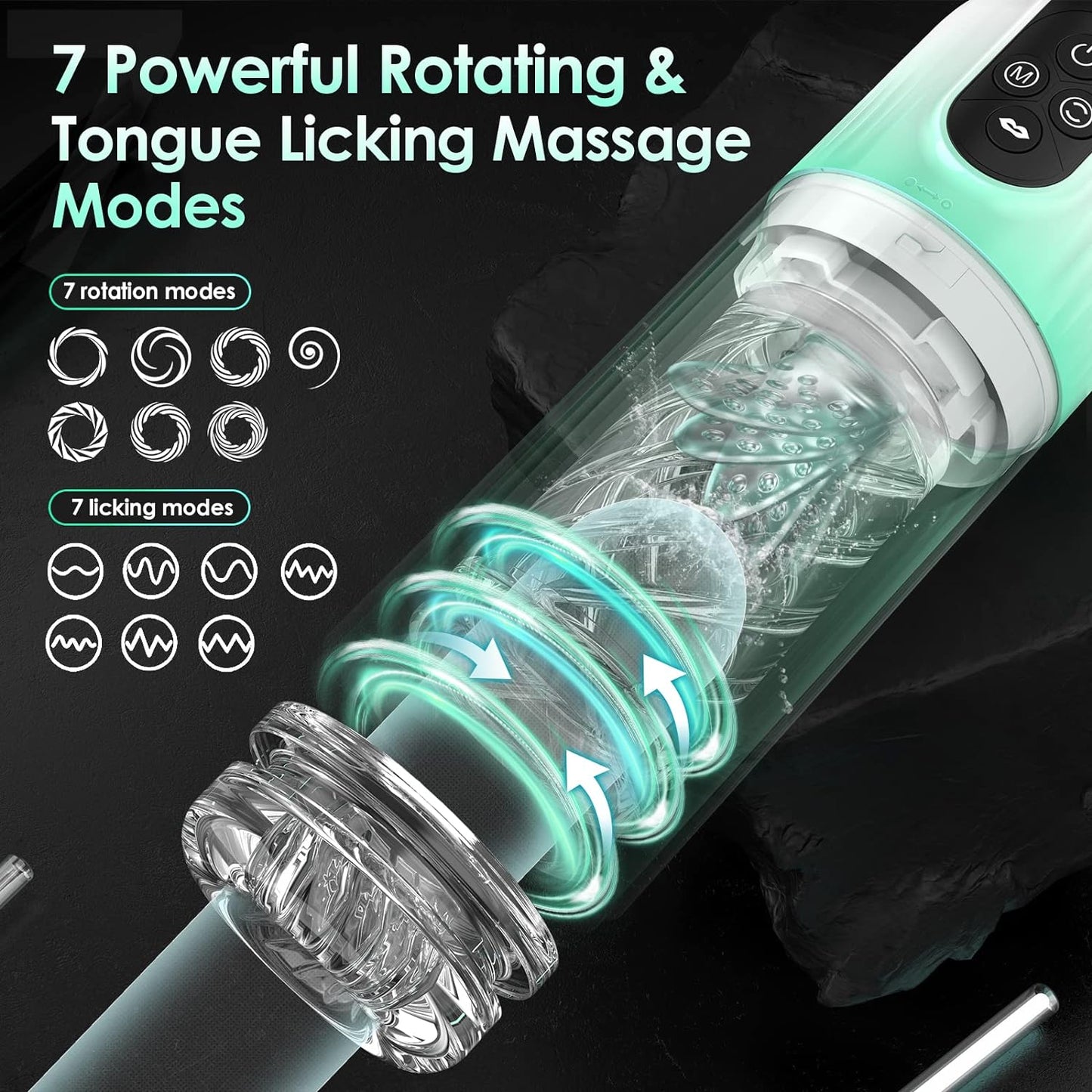 Automatic Masturbator Penis Pump with 4 Pump & 7 Rotating & 7 Licking & 7 Sucking