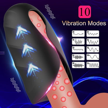 10 Powerful Modes Electric Trainer Glans Stimulator Male Masturbator