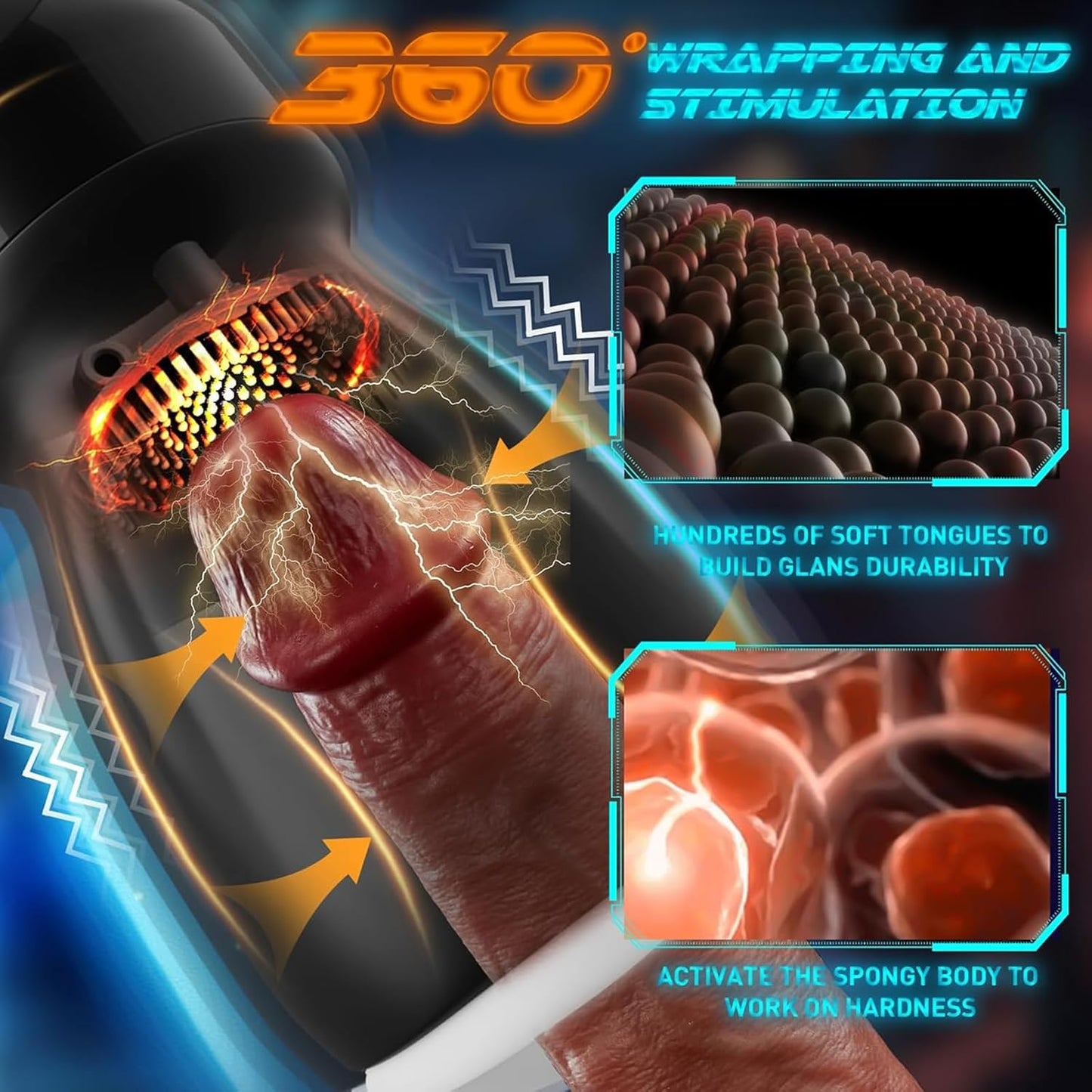 360°Full Wrapping Masturbator Penis Trainer with 10 Vibrating & Training Modes