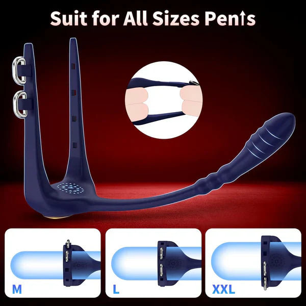 3 IN 1 Prostate Massager Anal Beads Butt Plug PenisRing with 10 Intense Vibrations