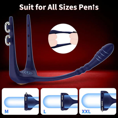 3 IN 1 Prostate Massager Anal Beads Butt Plug PenisRing with 10 Intense Vibrations