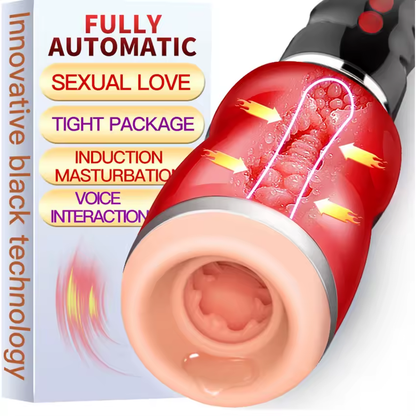 Automatic Masturbator Penis Trainer Stroker Blowjob with 5 Clamping & 10 Vibrating Modes