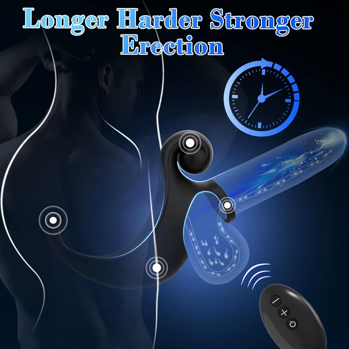 3 IN 1 Electric Penis Trainer Vibrator Cock Ring with 10 Powerful Vibration Modes