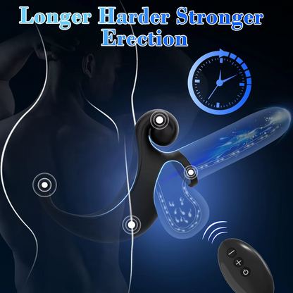 3 IN 1 Electric Penis Trainer Vibrator Cock Ring with 10 Powerful Vibration Modes