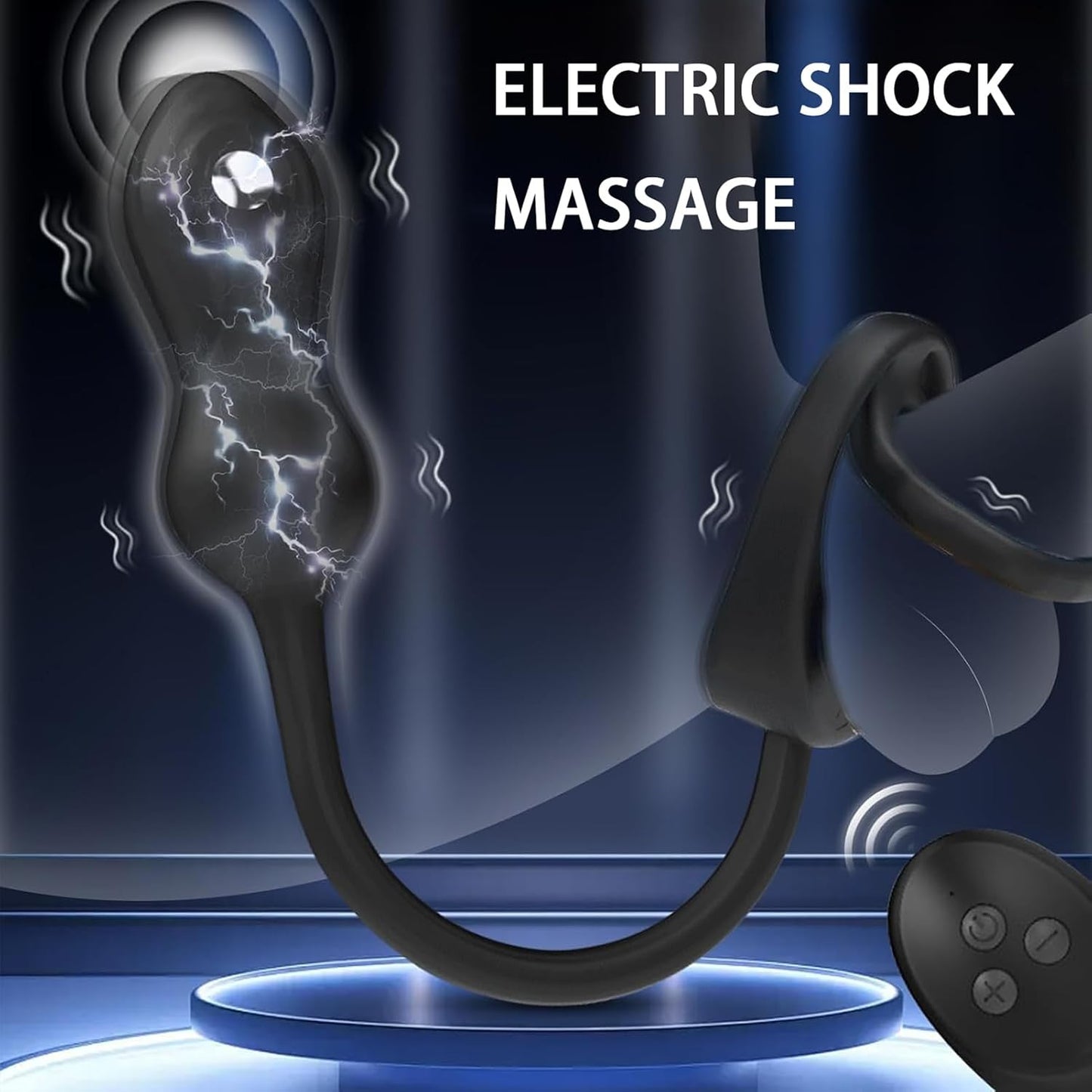 E-stim Anal Vibrator Cock Ring Prostate Massager with 10 Vibration & 3 Shock Modes