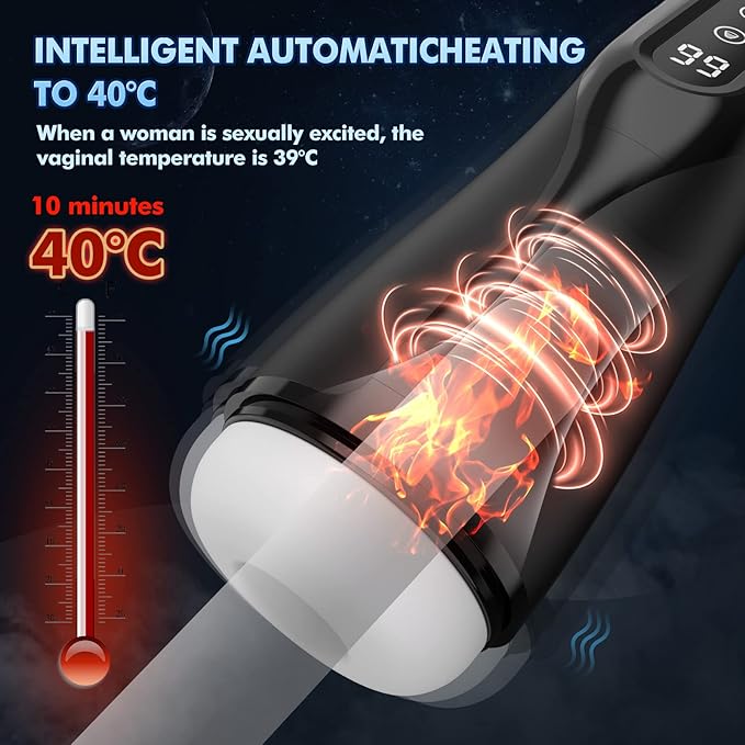 Automatic Sucking Heating Stroker Male Masturbator with 9 Suction & Vibrating Modes