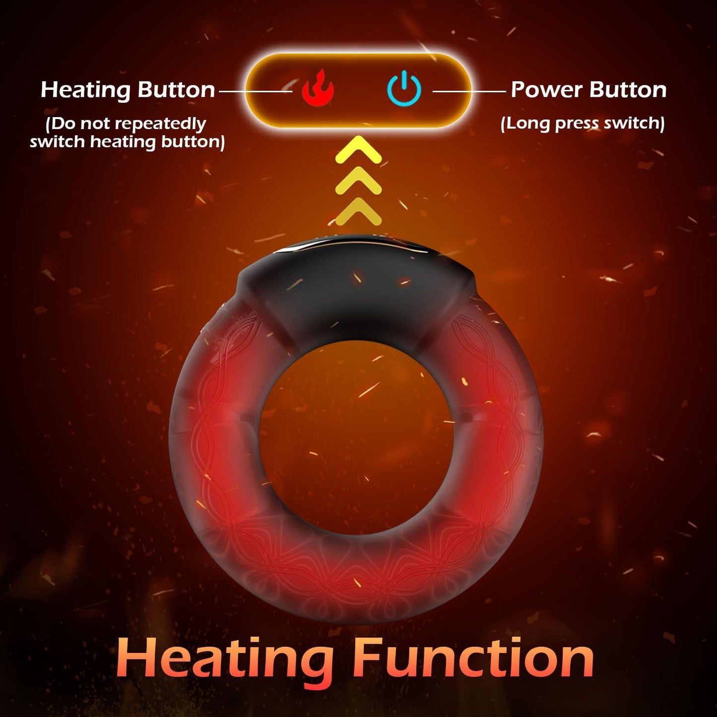 10 Intense Vibrations with Heating Penis Ring with APP Control