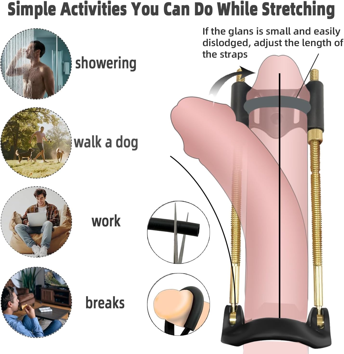 Adjustable Penis Training Enlarger Device Stretcher Expander Set