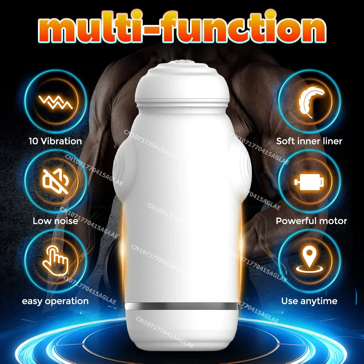 Automatic Masturbator Penis Trainer Vibrator Stroker Blowjob with 10 Vibration Modes