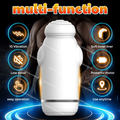 Automatic Masturbator Penis Trainer Vibrator Stroker Blowjob with 10 Vibration Modes