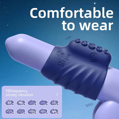 Penis Trainer Vibrator Cock Ring Sleeve Stimulator with 10 Vibration Modes
