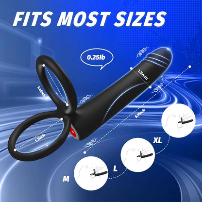 10 Vibration Modes Strap-On Dildo Butt Plug Anal Toy