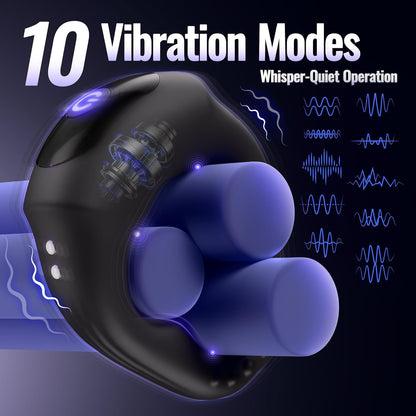 Smart APP Control Wrap-Around Cock Ring Penis Trainer Vibrator with 10 Vibrations Modes