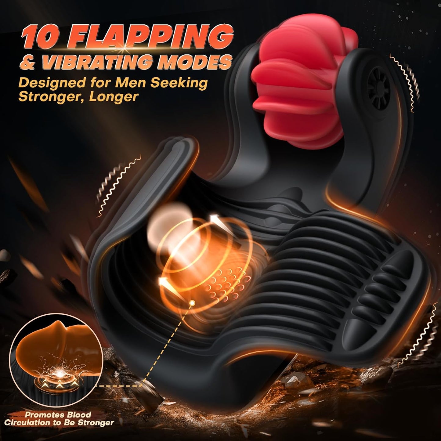 Automatic Masturbator Penis Trainer Vibrator with 10 Tongue-Licking Tapping Vibrating Modes