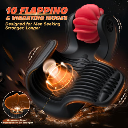 Automatic Masturbator Penis Trainer Vibrator with 10 Tongue-Licking Tapping Vibrating Modes