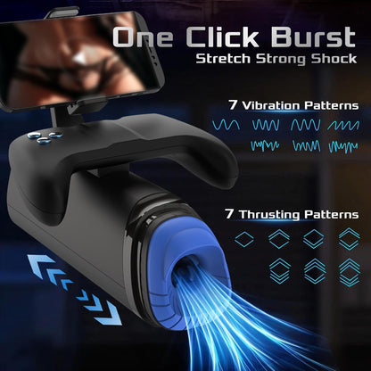 5 IN 1 Double Sex Game Handle Automatic Masturbator Machine with 7 Vibration Modes