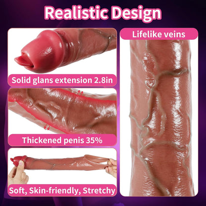 Remote Control Realistic Penis Extender Vibrator with 9 Vibration Modes