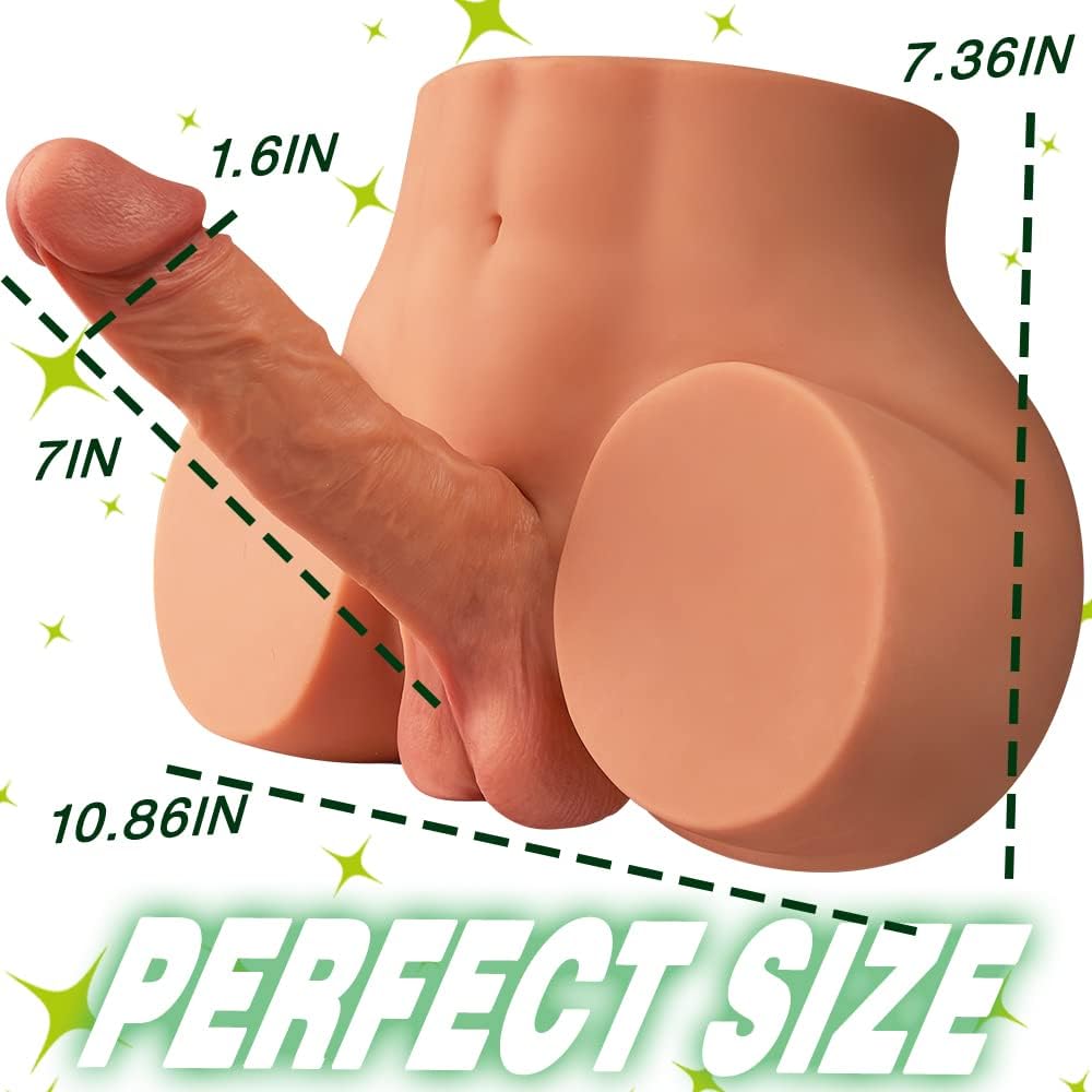 2 in1 Torso Male Sex Doll Masturbator with realistic dildo and testis