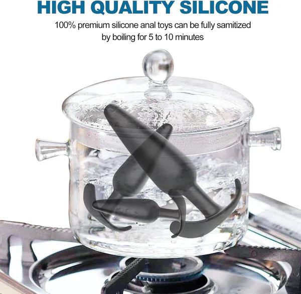 3 Pcs Anal Sex Toy Butt Plug Anal Training Set for Beginners