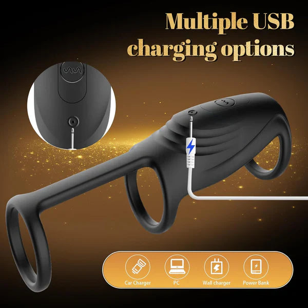 Electric Penis Trainer Cock Ring Massager Sleeve with 10 Vibration Modes