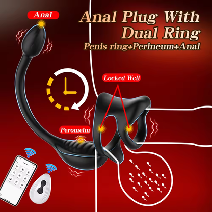 Penis Vibrator Prostate Massager Vibrating Cock Ring with 9 Vibration Modes