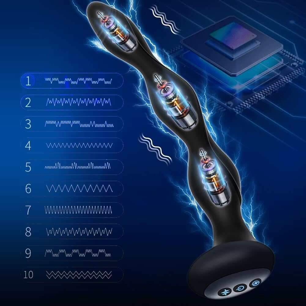 E-stim Anal Vibrator Prostate Massager with 5 Electric Shock Intensities 10 Vibration Modes