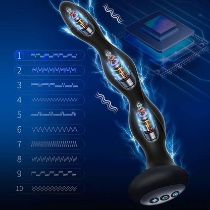 E-stim Anal Vibrator Prostate Massager with 5 Electric Shock Intensities 10 Vibration Modes