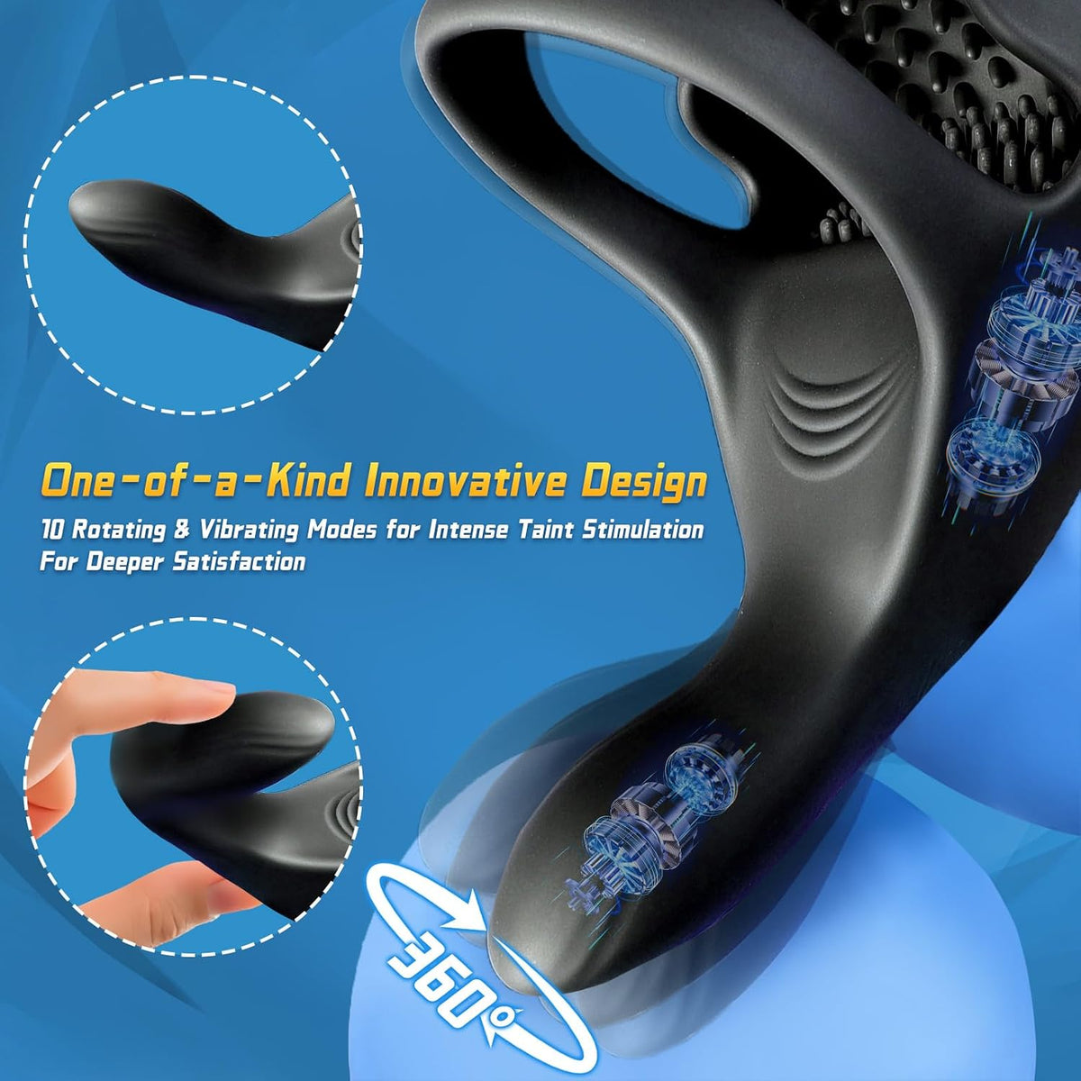 App-Control Penis Trainer Vibrator Cock Ring Prostate Stimulator with 10 Vibration Modes