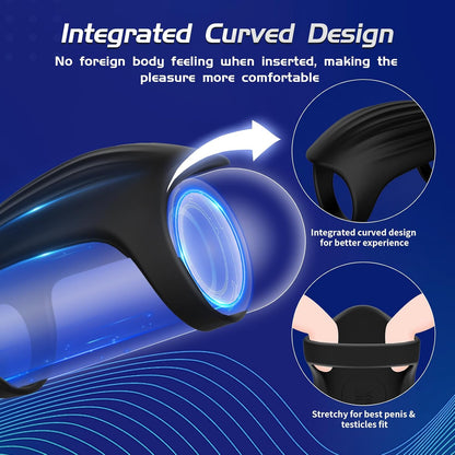 Thickening Penis Ring Sleeve Cock Extender Stimulator with 10 Modes