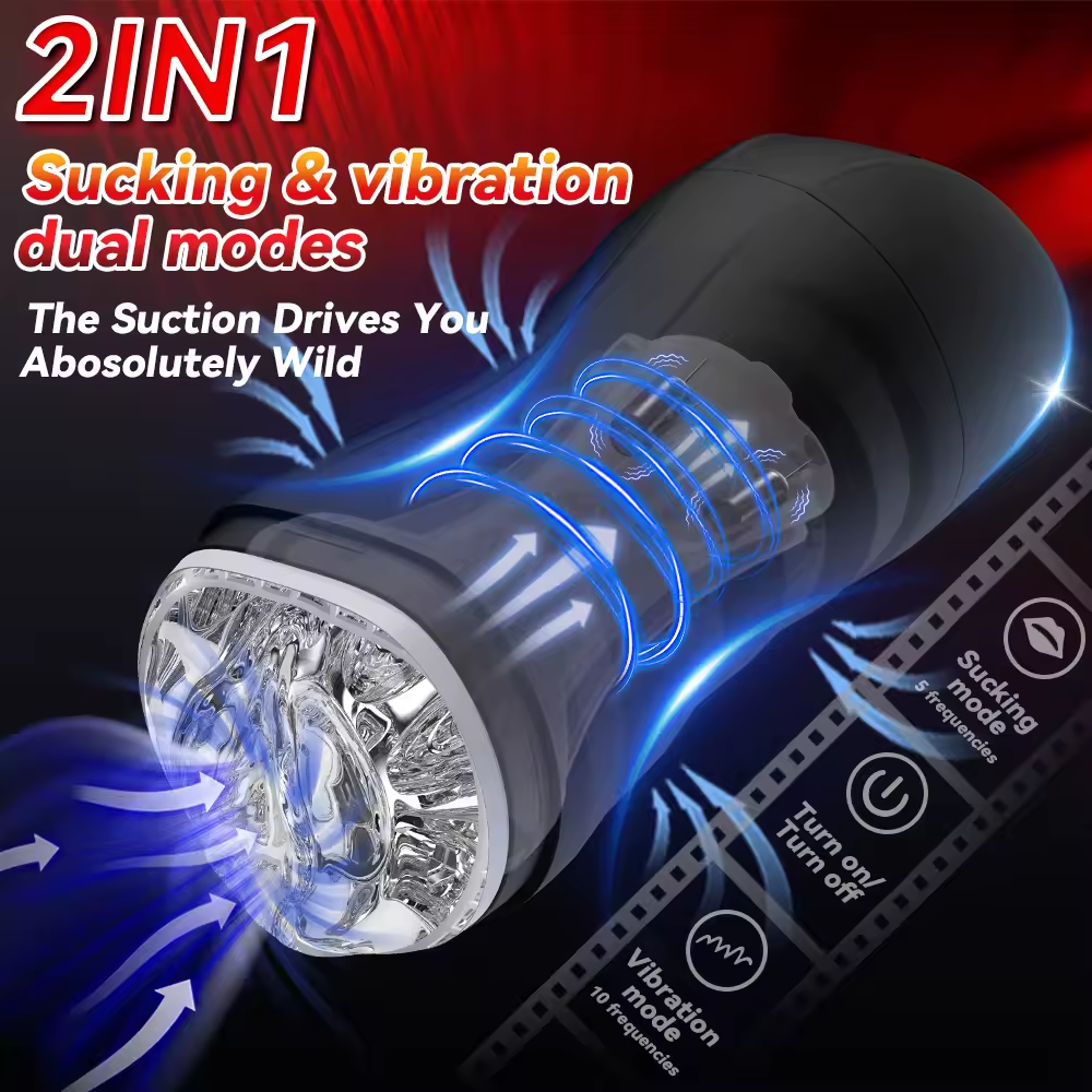 Automatic Mastubator Blowjob Equipment Machine with 10 Vibrating & 5 Sucking Modes