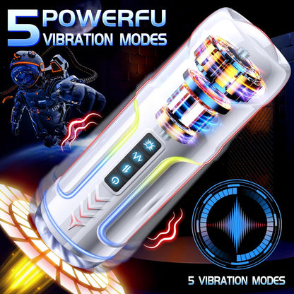 Automatic Masturbator Penis Vibrator Blowjob Machine with 5 Thrusting & Vibrating Modes