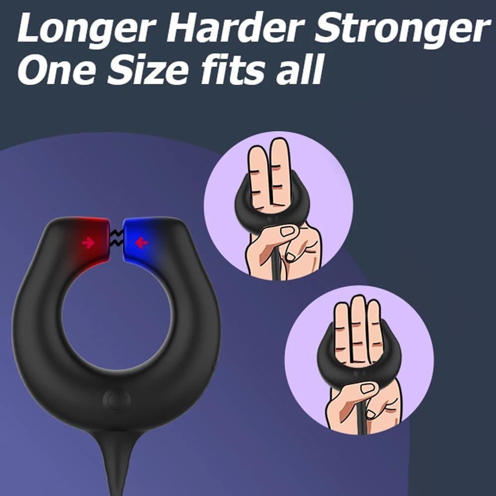 3 Motor Penis Ring Prostate Massager Anal Butt Plug with 10 Intense Vibration Modes