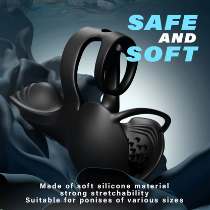 3 IN 1 Penis Trainer Vibrator Cock Ring Massager with 10 Vibration Modes