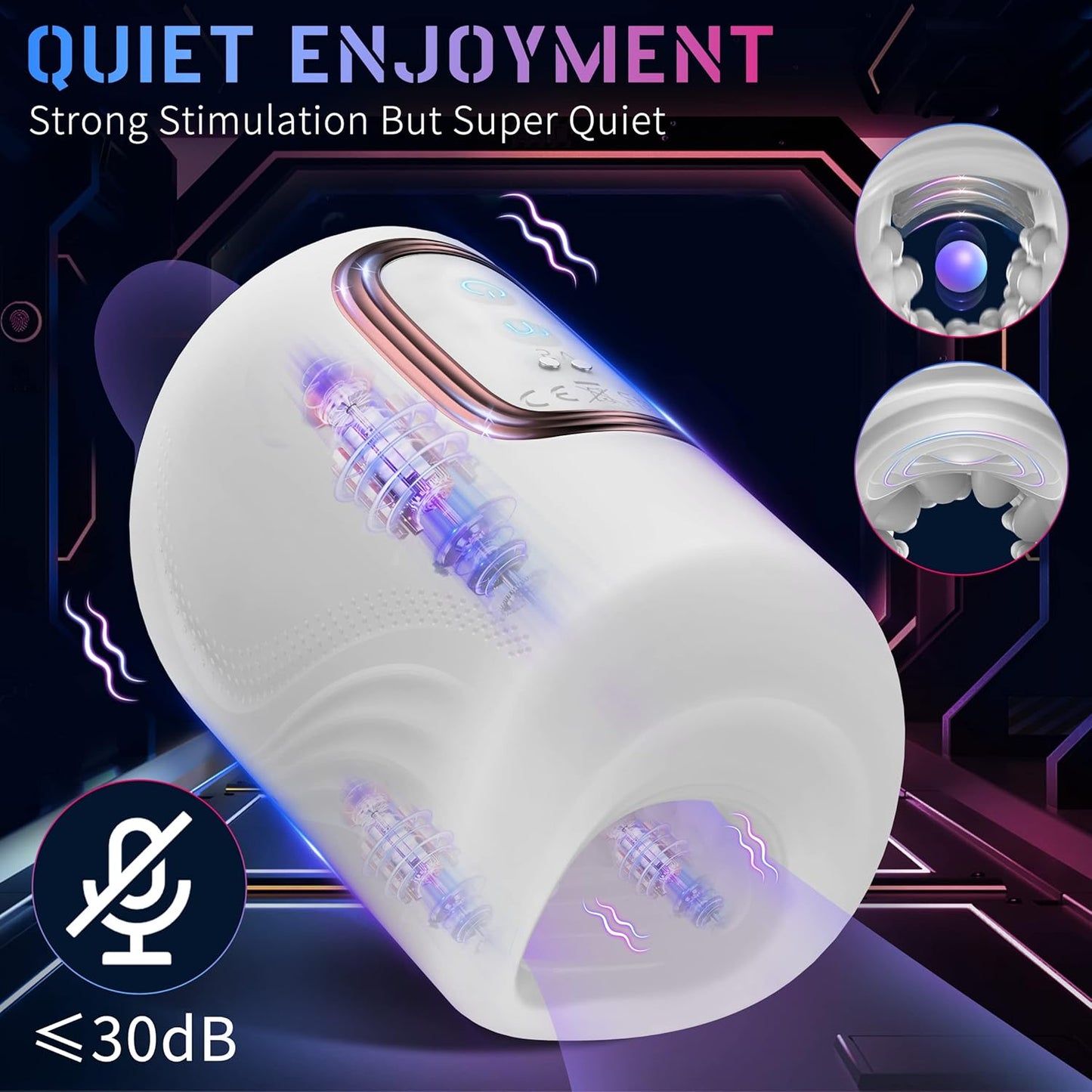 Squeezable Penis Trainer Vibrator Masturbator with 10 Tapping & Vibrating Modes