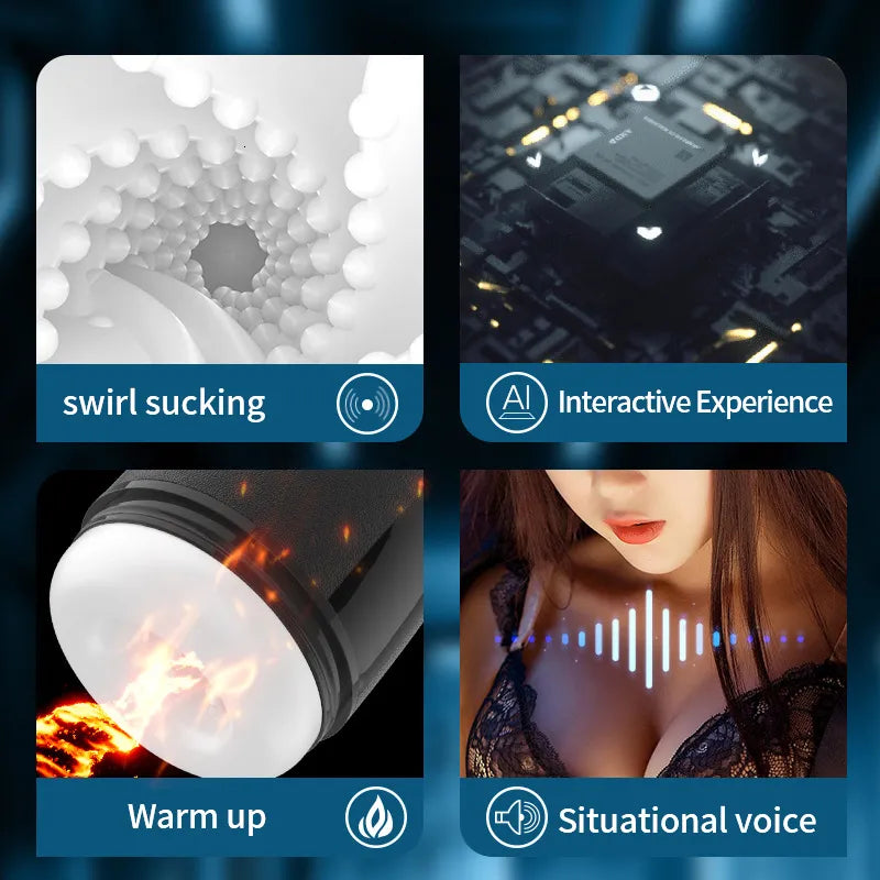 Smart Masturbator Stroker Blowjob Sex Machine with 5 Peristalsis and 10 Vibrations