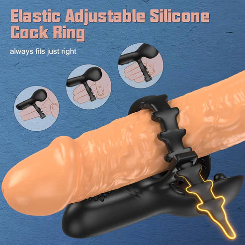 Adjustable Penis Massager Vibrator Glans Stimulator with 9 Vibration Modes