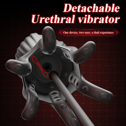 Glans Trainer Penis Massager Urethral Plug Stimulator with 10 Vibration Modes