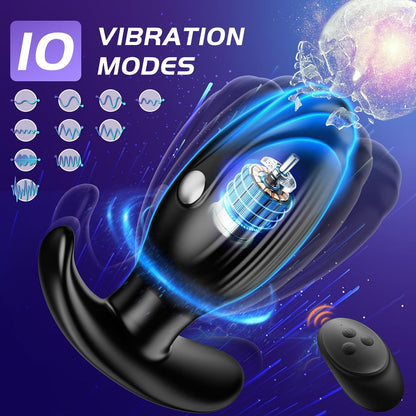 E-stim Anal Plug Prostate Massager with 10 Vibrations 3 Pulsed Electric Shock Modes