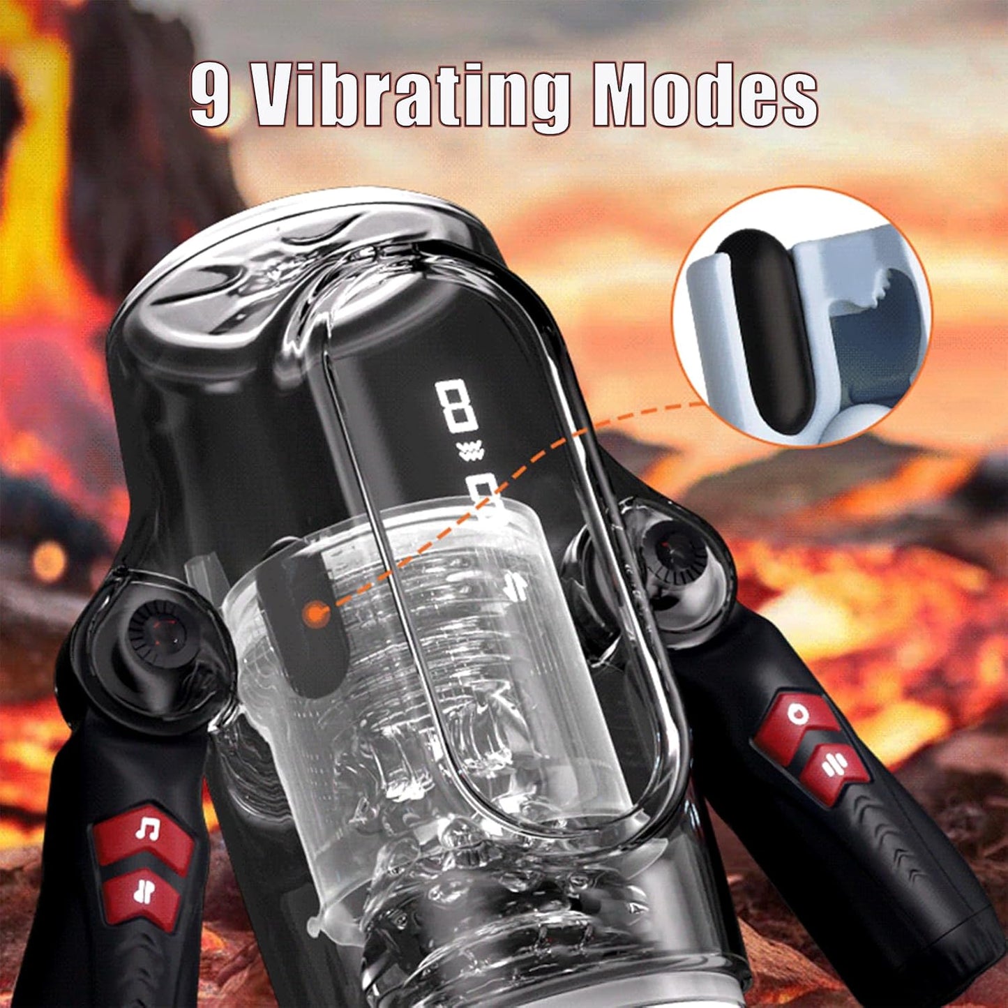 Hands Free Automatic Masturbator Stroker Blowjob Machine with 9 Vibrations